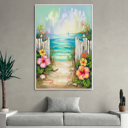 Key West Nautical Charm Sitting Room - White Canvas Wall Art