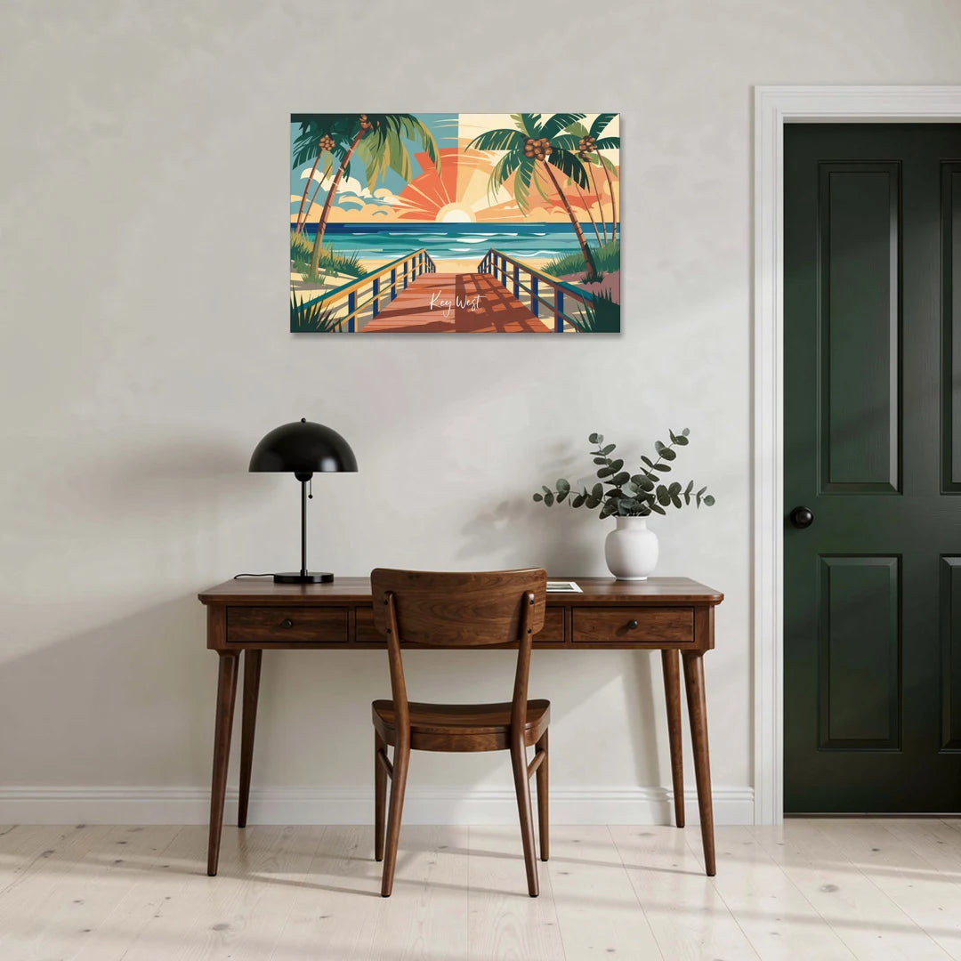 Key West Ocean Breeze - Canvas Wall Art - Office - 36x24