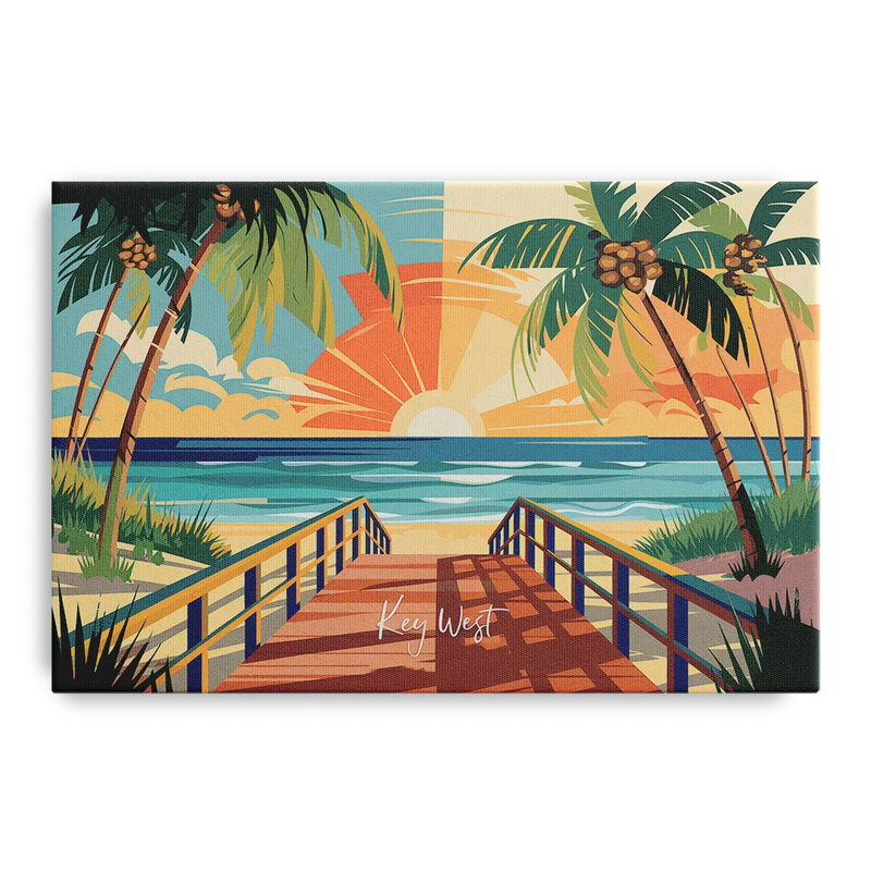 Key West Ocean Breeze Front - Canvas Wall Art