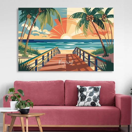 Key West Ocean Breeze Living Room - Canvas Wall Art