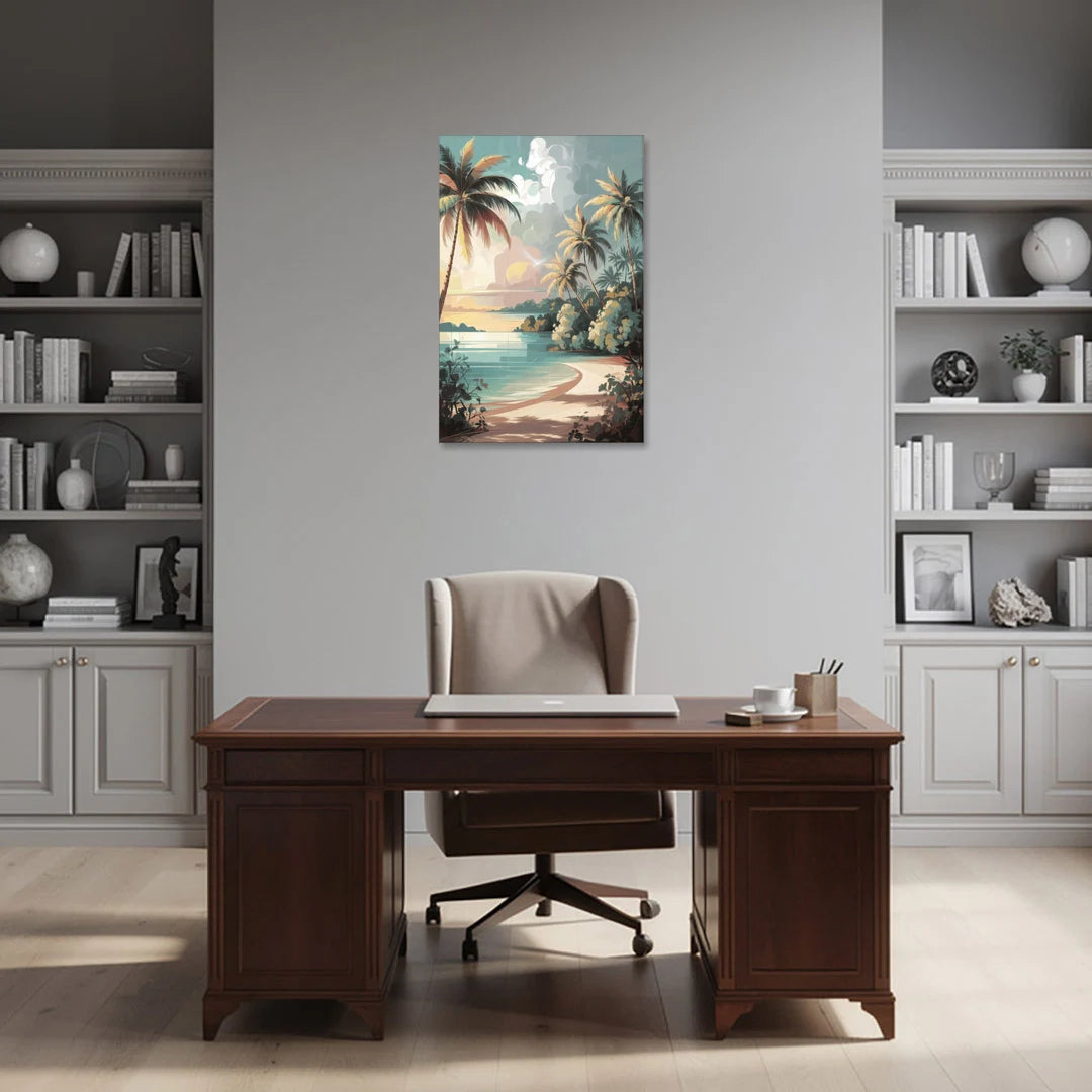 Key West Palm Tree Serenity - Canvas Wall Art - Office - 24x36
