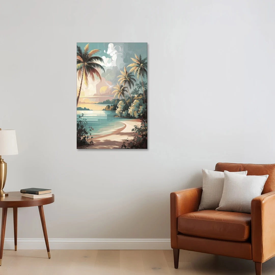 Key West Palm Tree Serenity - Canvas Wall Art - Sofa - 24x36