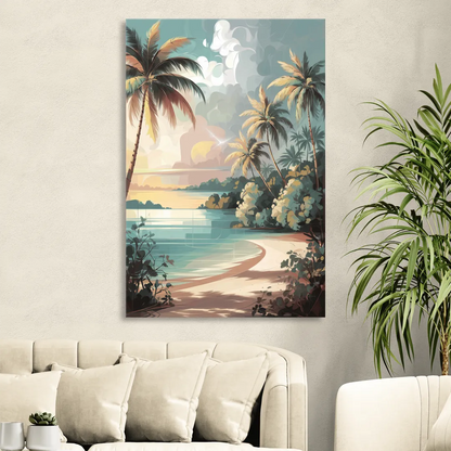 Key West Palm Tree Serenity Sitting Room - Canvas Wall Art
