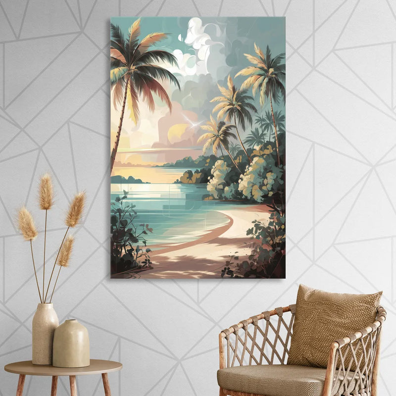 Key West Palm Tree Serenity Living Room - Canvas Wall Art