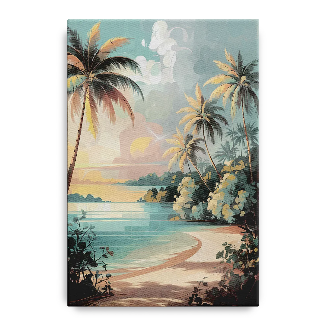 Key West Palm Tree Serenity Front - Canvas Wall Art