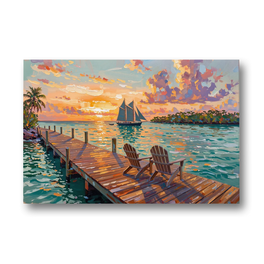 Key West Tropical Sunset - Canvas Wall Art - Front