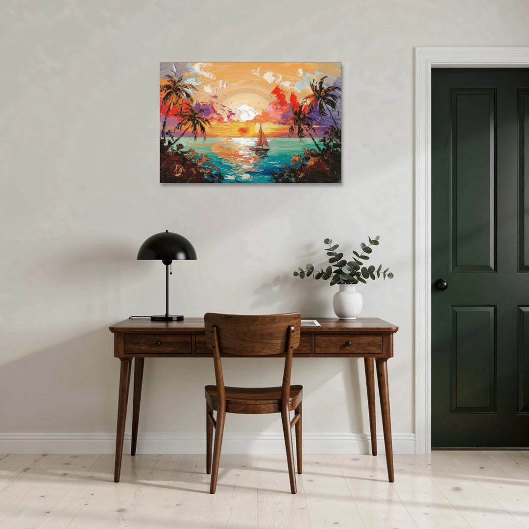 Key West Tropical Sunset - Canvas Wall Art - Office - 36x24