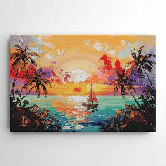 Key West Tropical Sunset - Canvas Wall Art