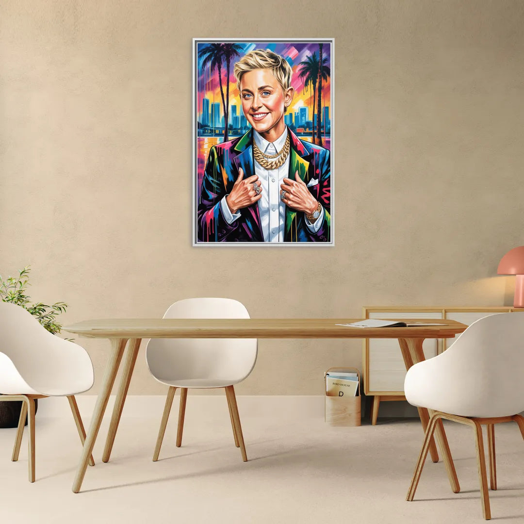 Kind Wave - Living Room White Frame Canvas