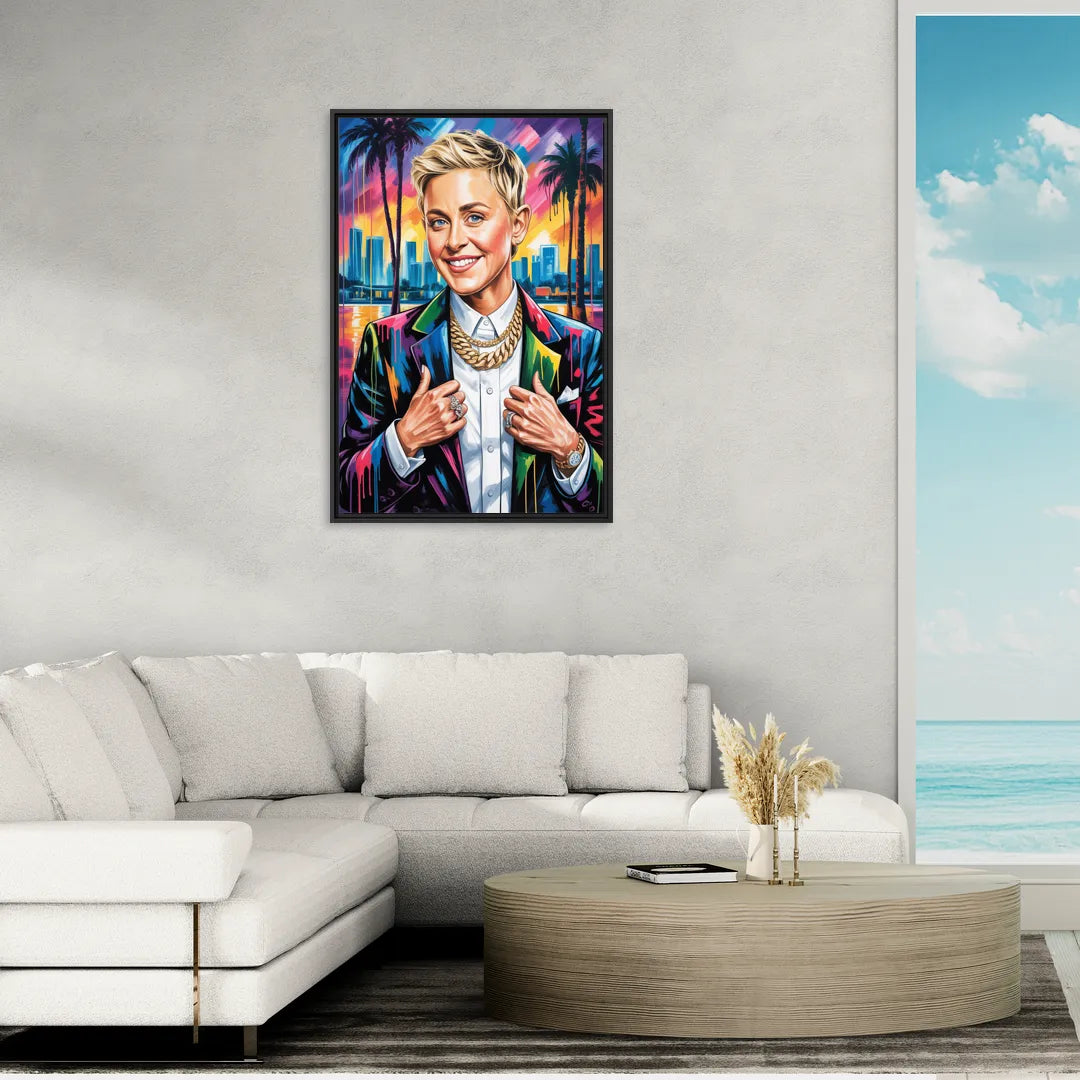 Kind Wave - Living Room Black Frame Canvas