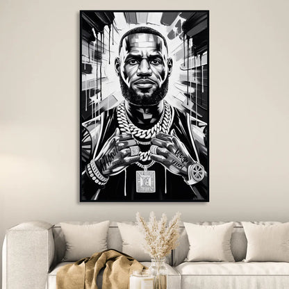 King Mode Sitting Room - Black Canvas Wall Art