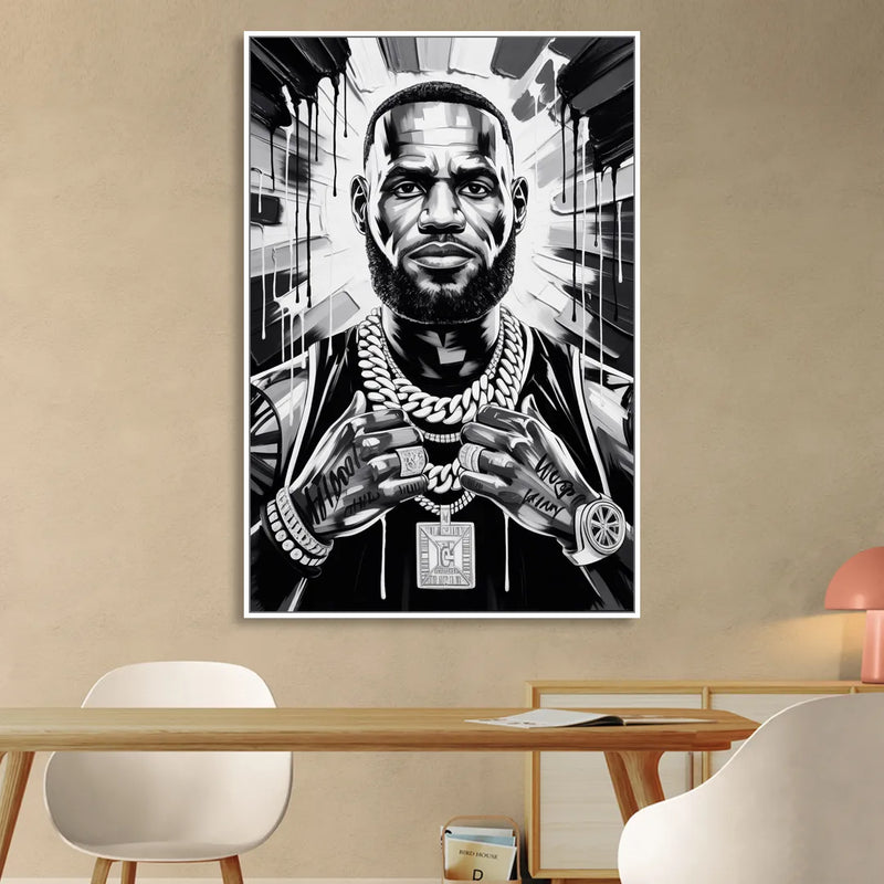 King Mode Living Room - White Canvas Wall Art