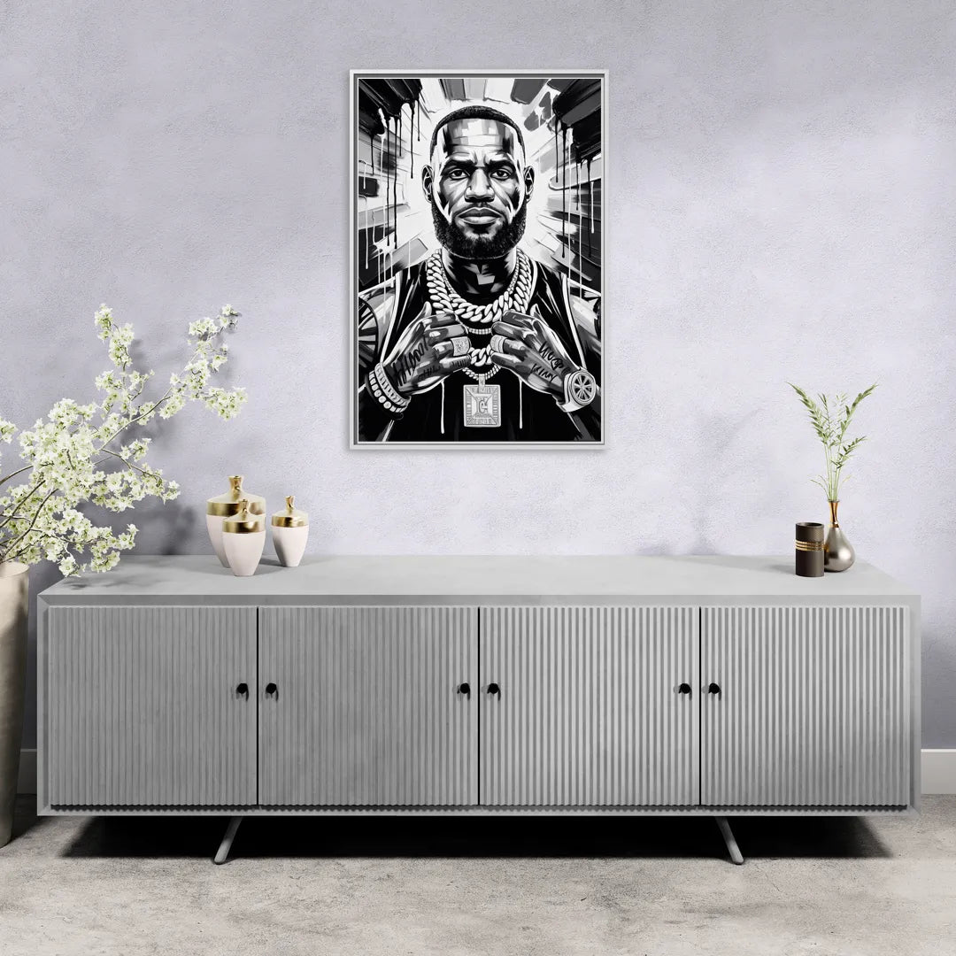 King Mode - Living Room White Frame Canvas