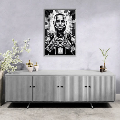 King Mode - Living Room White Frame Canvas