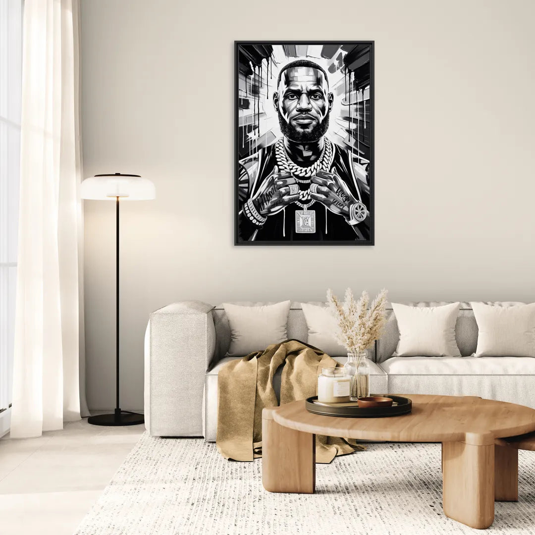 King Mode - Living Room Black Frame Canvas