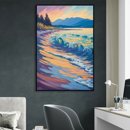 Kitsilano Beach Sitting Room - Black Canvas Wall Art