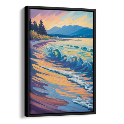 Kitsilano Beach Side - Black Canvas Wall Art