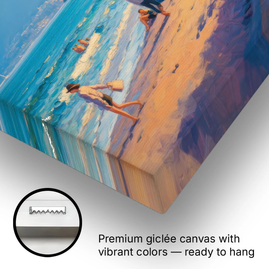 Kitsilano Beach Day - Canvas Wall Art - Gallery Wrap Corner