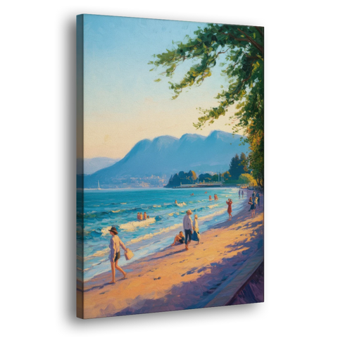 Kitsilano Beach Day - Canvas Wall Art - Side