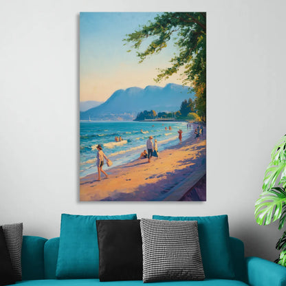 Kitsilano Beach Day Sitting Room - Canvas Wall Art