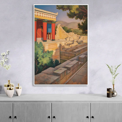 Knossos Palace Sitting Room - White Canvas Wall Art