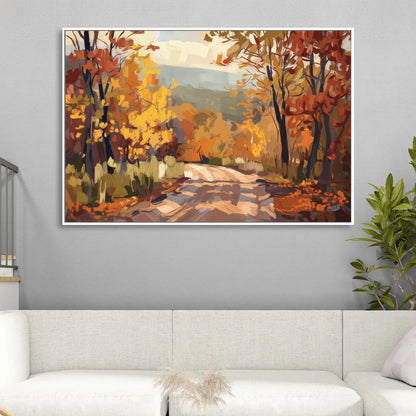 Knoxville Autumn Colors Sitting Room - White Canvas Wall Art