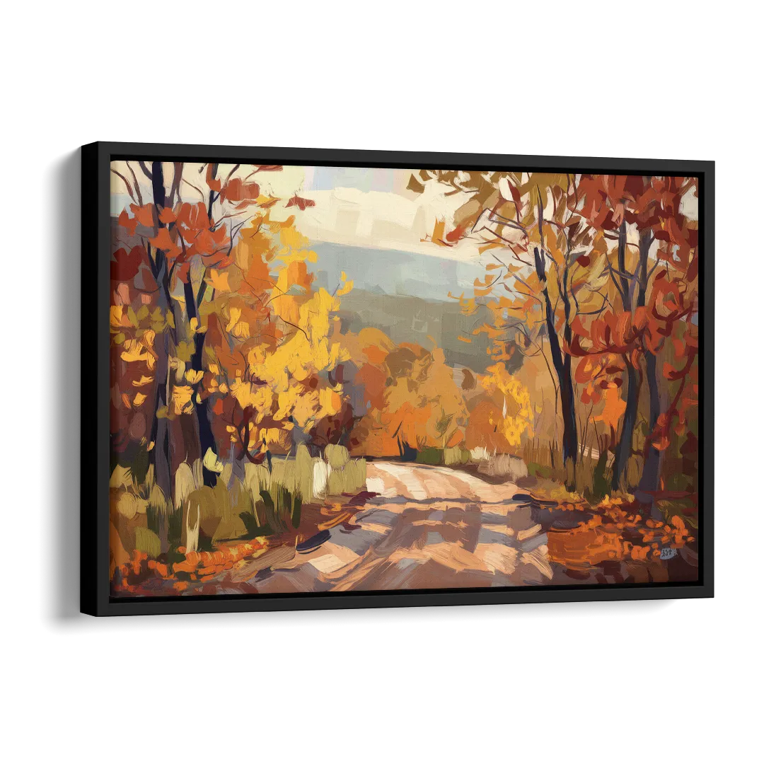 Knoxville Autumn Colors Side - Black Canvas Wall Art