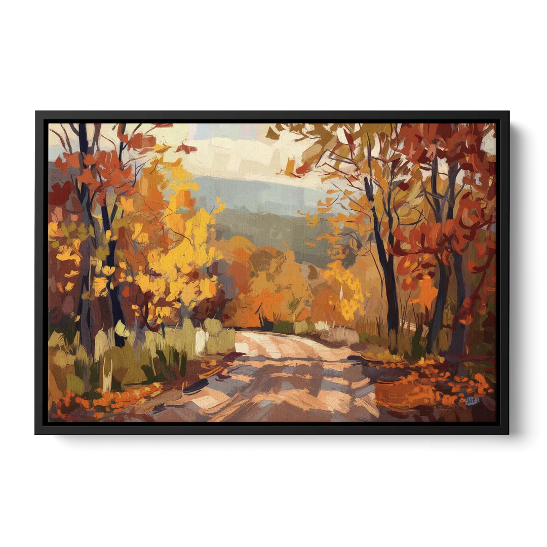 Knoxville Autumn Colors Front - Black Canvas Wall Art