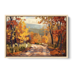 Knoxville Autumn Colors - Oak Framed Canvas Wall Art - Front