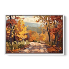 Knoxville Autumn Colors - White Framed Canvas Wall Art - Front