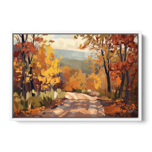 Knoxville Autumn Colors - White Framed Canvas Wall Art - Front