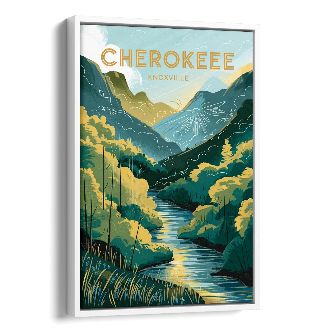 Knoxville Cherokee Heritage Side - White Canvas Wall Art