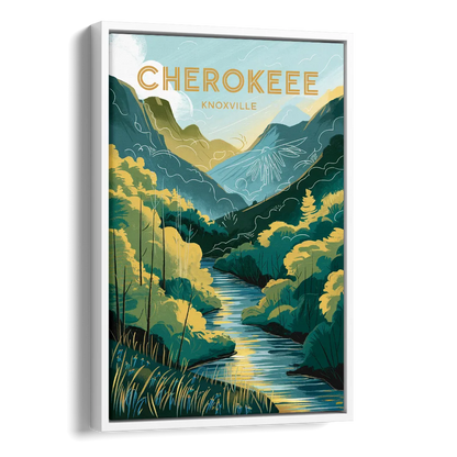 Knoxville Cherokee Heritage Side - White Canvas Wall Art