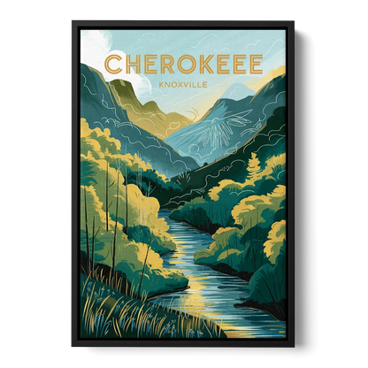 Knoxville Cherokee Heritage Front - Black Canvas Wall Art