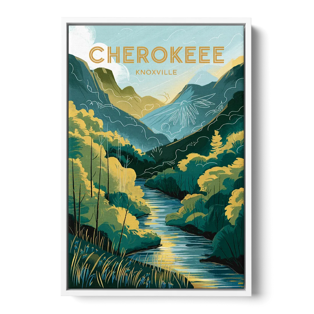 Knoxville Cherokee Heritage Front - White Canvas Wall Art