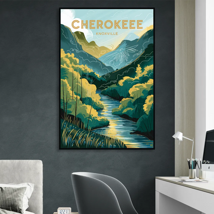 Knoxville Cherokee Heritage Living Room - Black Canvas Wall Art
