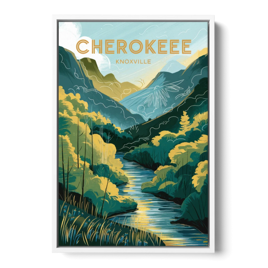 Knoxville Cherokee Heritage - White Framed Canvas Wall Art - Front