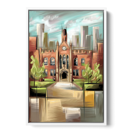 Knoxville College Spirit - White Framed Canvas Wall Art - Front