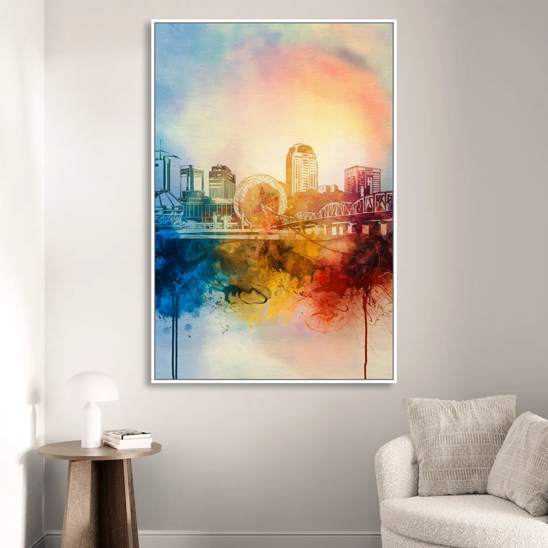 Knoxville Historic Landmarks Sitting Room - White Canvas Wall Art