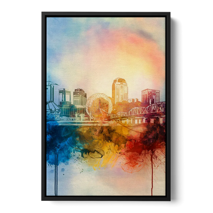 Knoxville Historic Landmarks Front - Black Canvas Wall Art