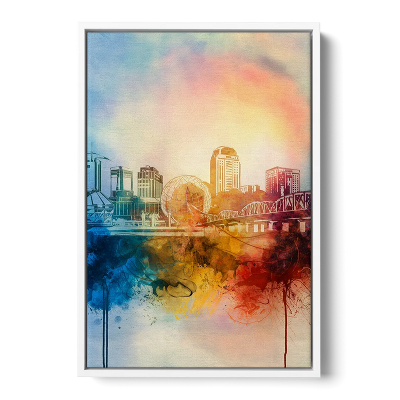 Knoxville Historic Landmarks Front - White Canvas Wall Art