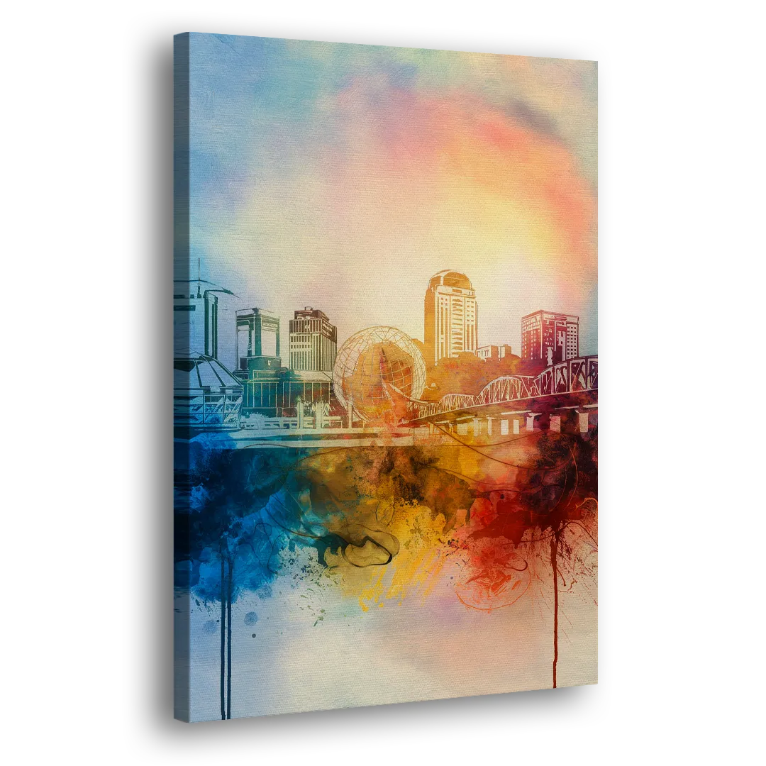 Knoxville Historic Landmarks Side - Canvas Wall Art