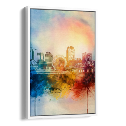 Knoxville Historic Landmarks Side - White Canvas Wall Art