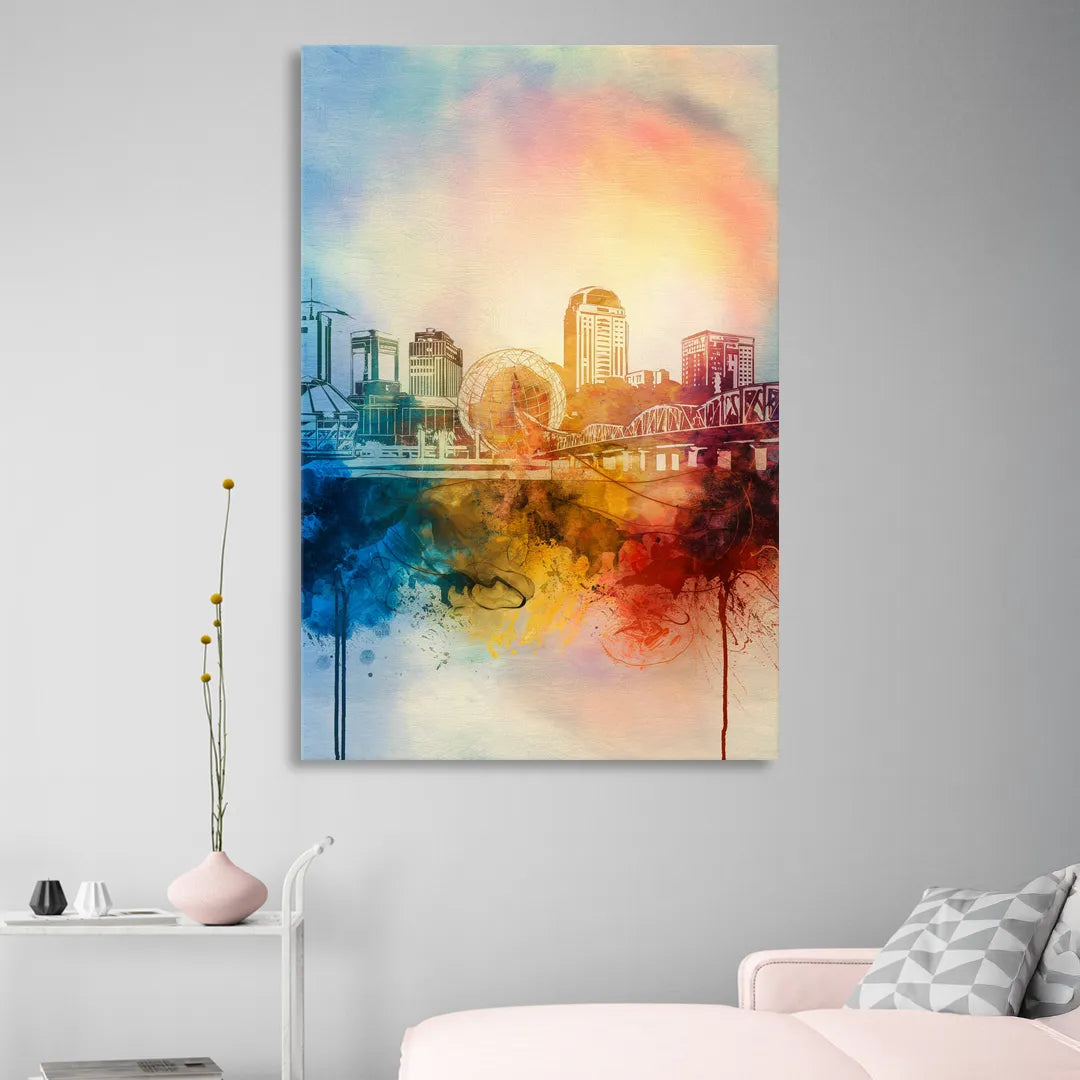 Knoxville Historic Landmarks Living Room - Canvas Wall Art