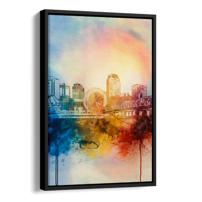 Knoxville Historic Landmarks Side - Black Canvas Wall Art