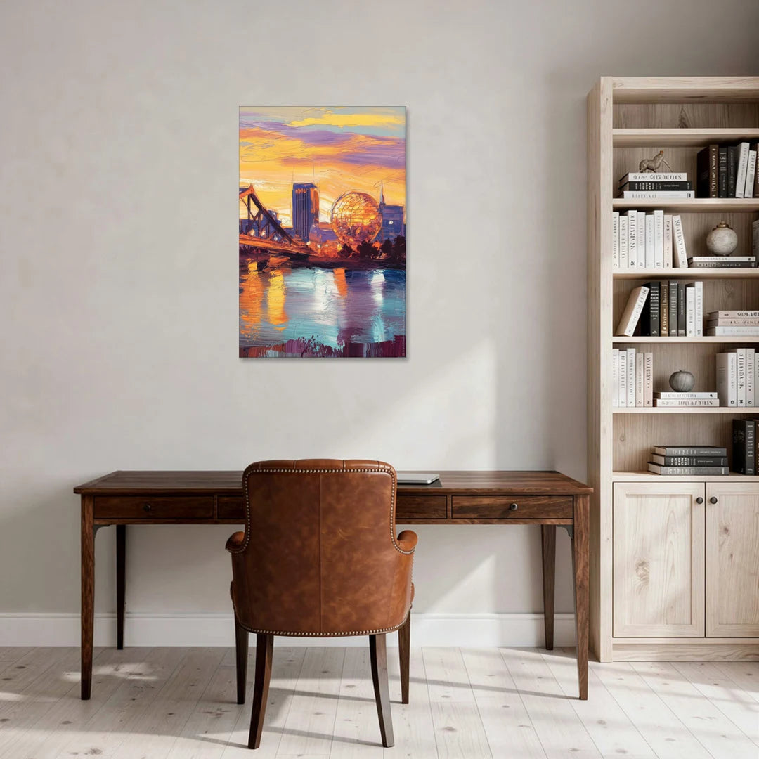 Knoxville Skyline Sunset - Canvas Wall Art - Office - 24x36