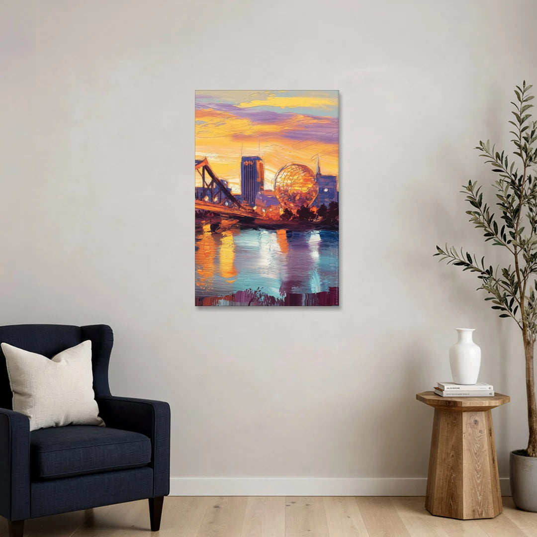 Knoxville Skyline Sunset - Canvas Wall Art - Sofa - 24x36