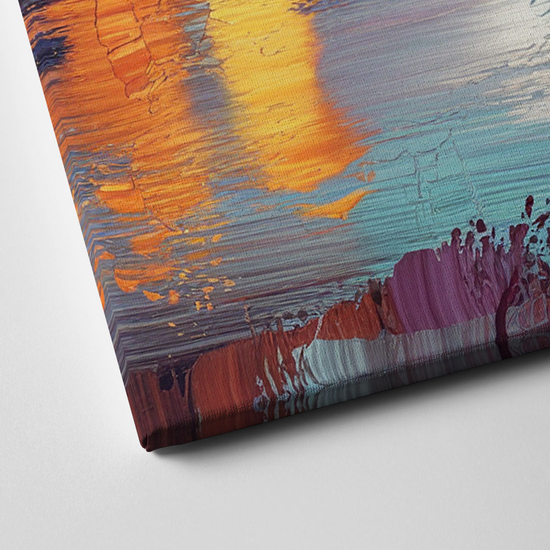 Knoxville Skyline Sunset Canvas Close Up