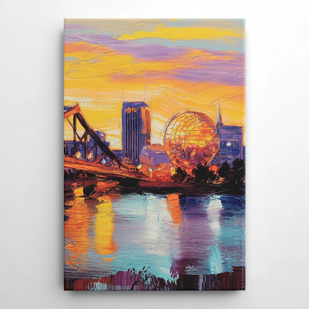 Knoxville Skyline Sunset - Canvas Wall Art
