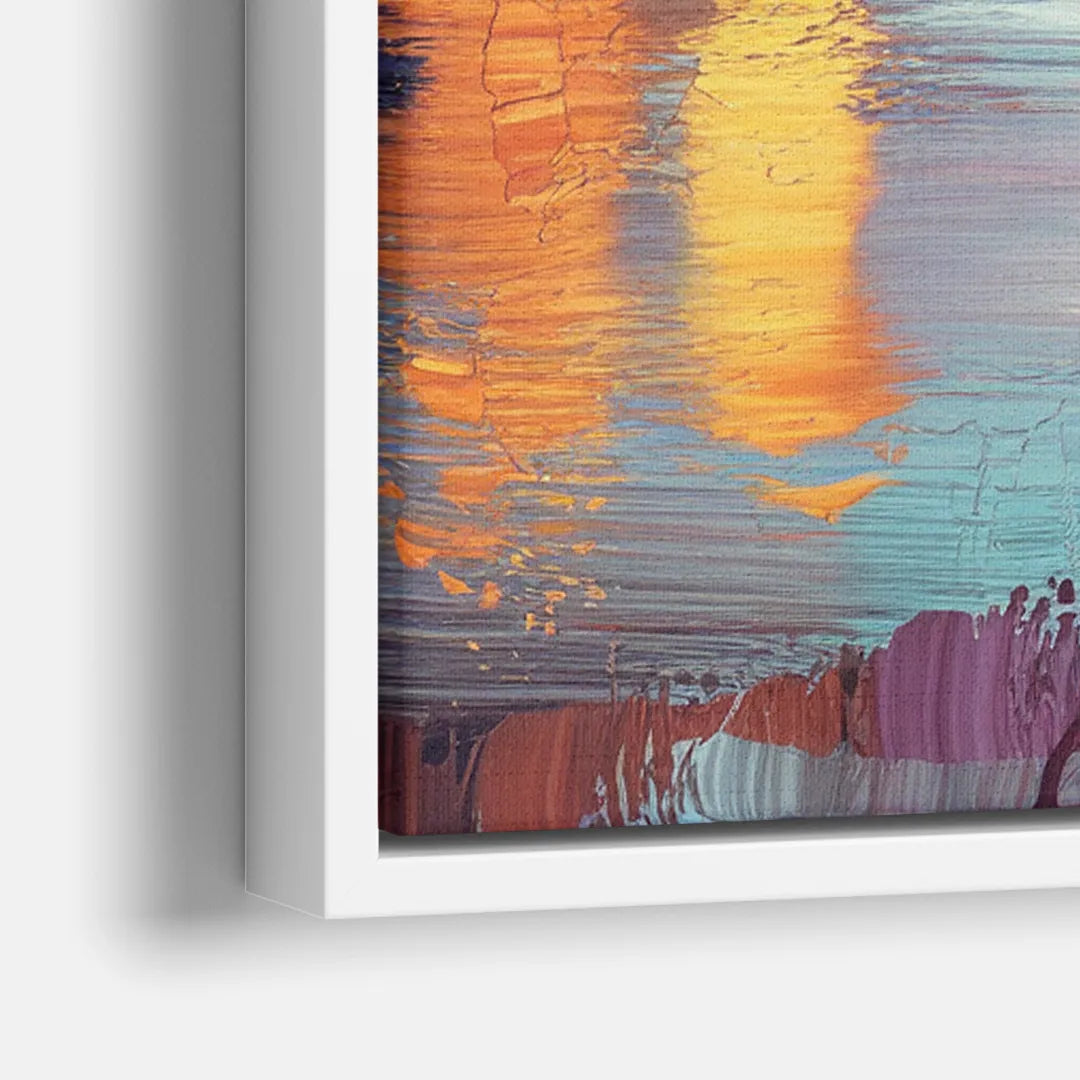 Knoxville Skyline Sunset - Close-Up White Frame Canvas